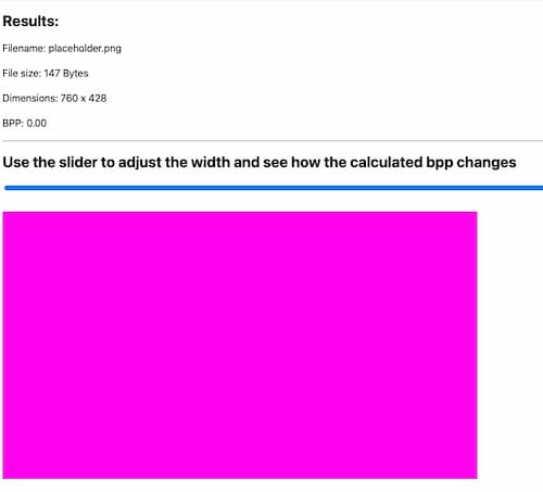 The bpp for the placeholder image is tiny, well below the 0.05 threshold.
